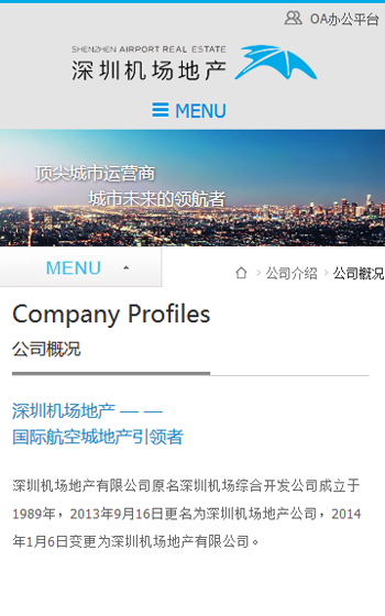 深圳機場(chǎng)地産網站案例圖片1