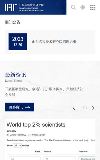 山東高(gāo)等技術研究院網站案例圖片1
